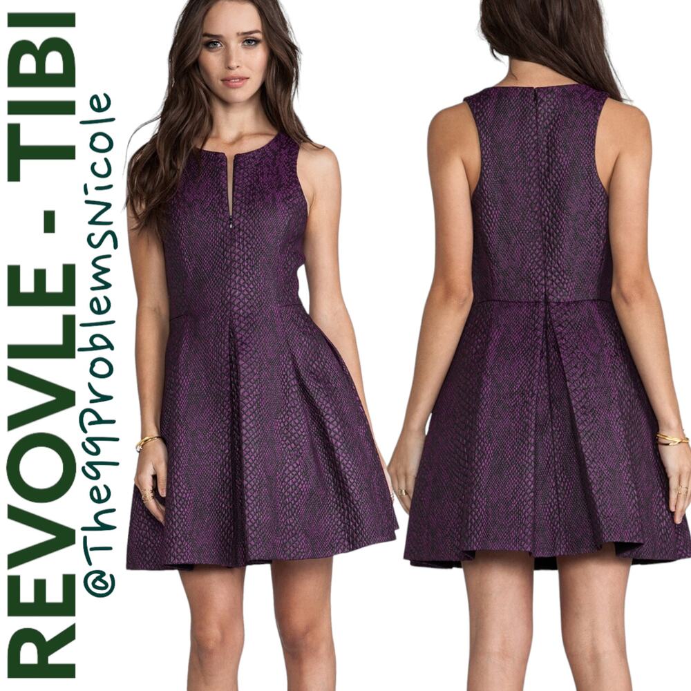Tibi Cobra Jacquard Sleeveless Dress